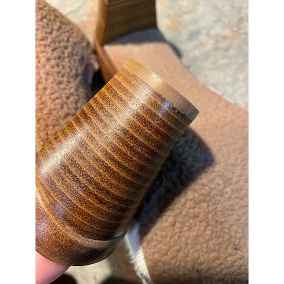 Romus Feeling Good Wooden Mule Clogs Fur and Leather - Picture 7 of 9